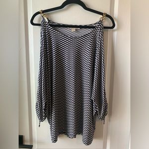 COPY - MICHAEL Michael Kors Geometric Blouse with chain detail. Size XL